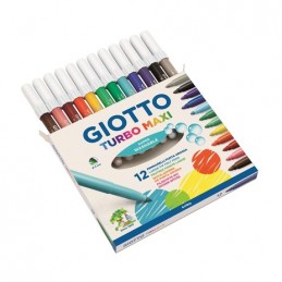 Pennarelli Giotto Turbo Maxi. Scatola 12 colori assortiti.